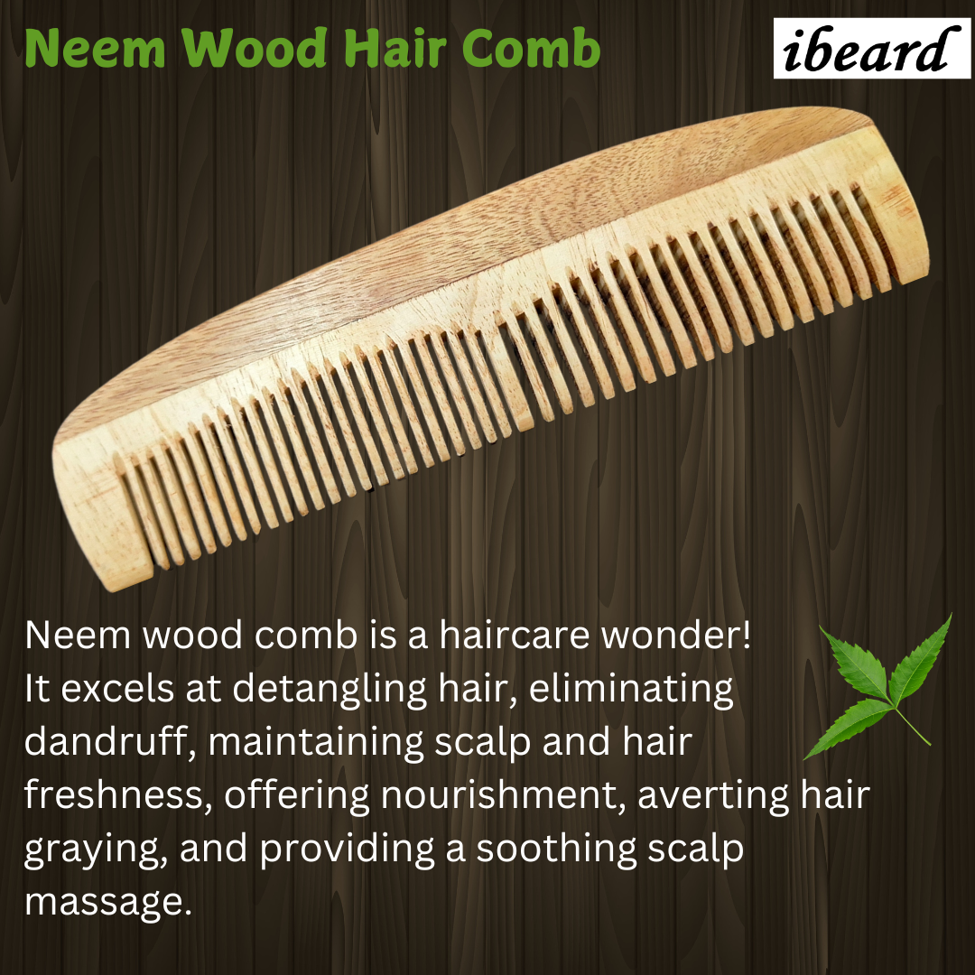 ibeard Neem Wood Hair Comb