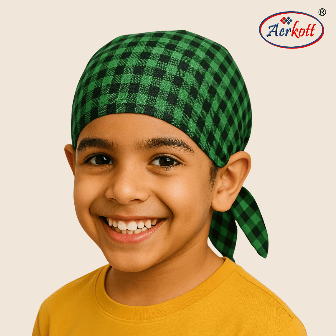 2 Tani Patka/Dastar - Printed - Green