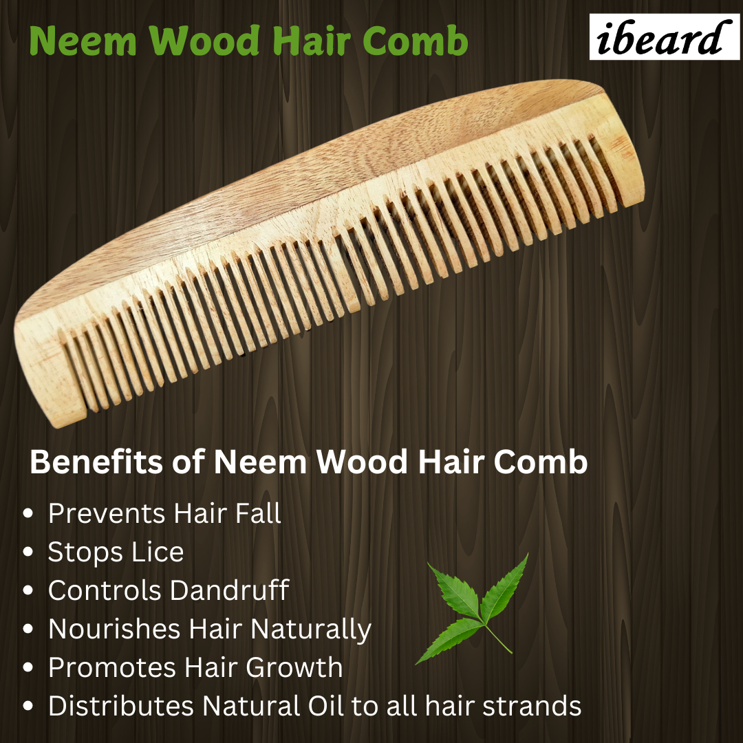 ibeard Neem Wood Hair Comb