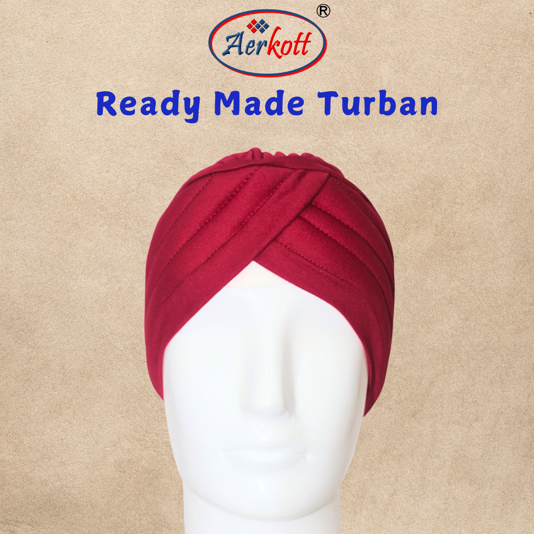 Aerkott ReadyMade Turban Reddish Maroon