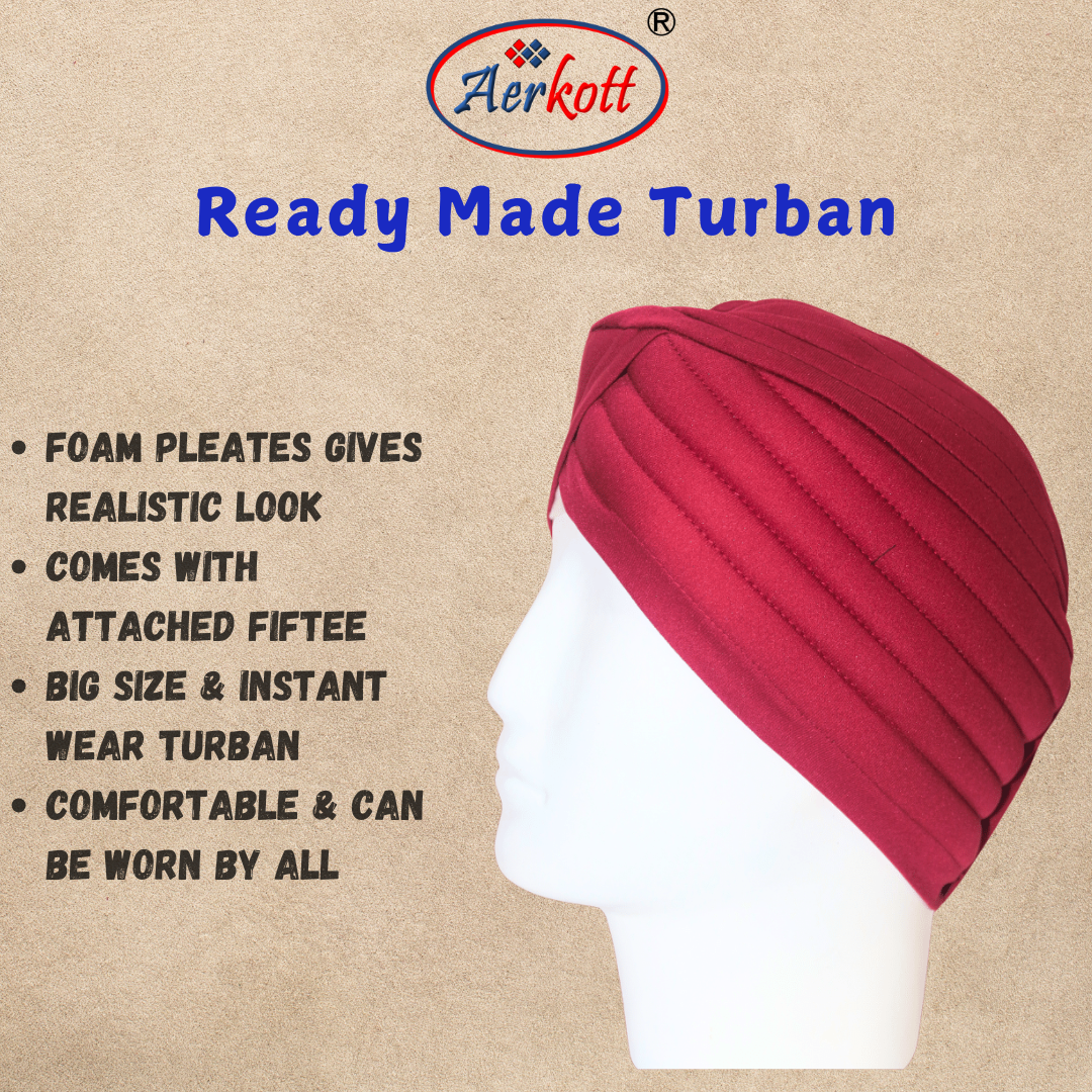 Aerkott ReadyMade Turban Reddish Maroon