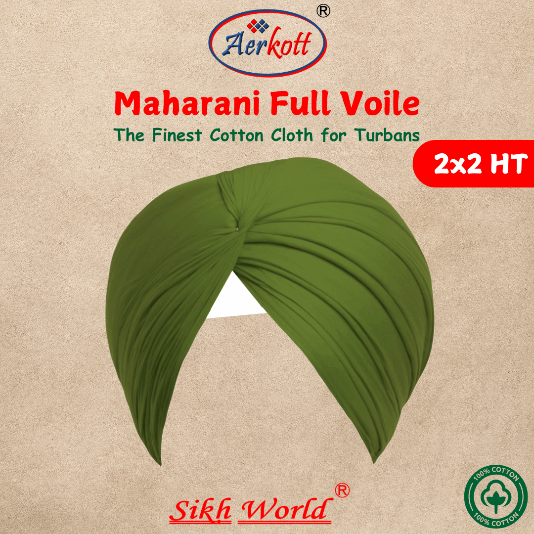 Aerkott Maharani Full Voile - Light Olive Green