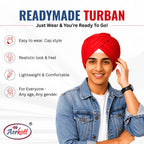 Aerkott Readymade Turban - Ready-to-Wear Turban with Realistic Pleats