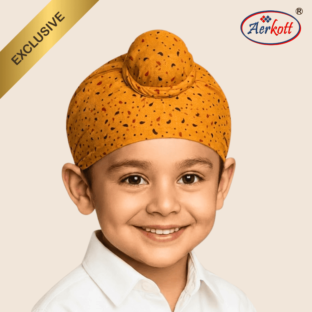 4 Tani Cotton Designer Printed  Patka - Mustard