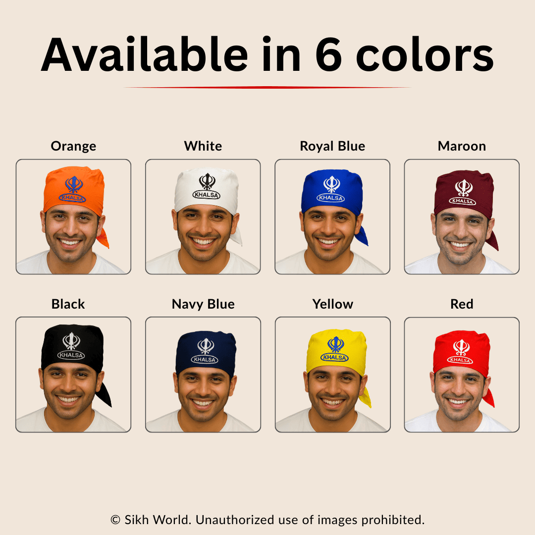 2 Tani Cotton Patka with Embroidered Khanda Design