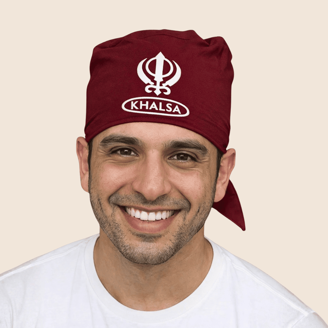 2 Tani Cotton Patka with Embroidered Khanda Design