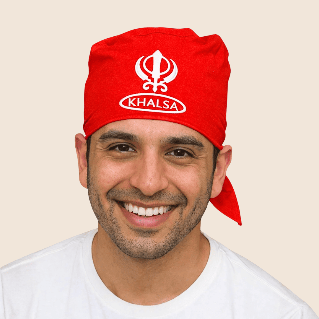 2 Tani Cotton Patka with Embroidered Khanda Design