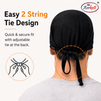 quick and secure fit quickfit hosiery bandana with adjustable tie at the back