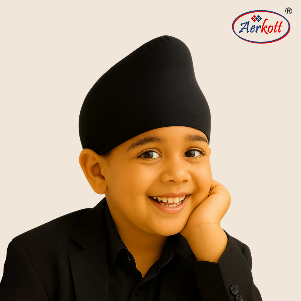 Pathka Black 2 Tani Cotton Dastar or Patka – Reversible, Breathable – Sikh World
