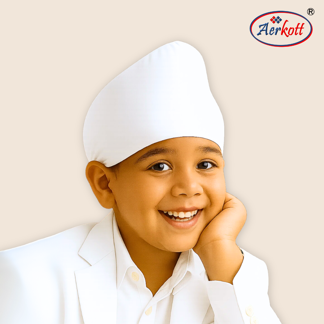 2 tani patka white - sikh kids dastar