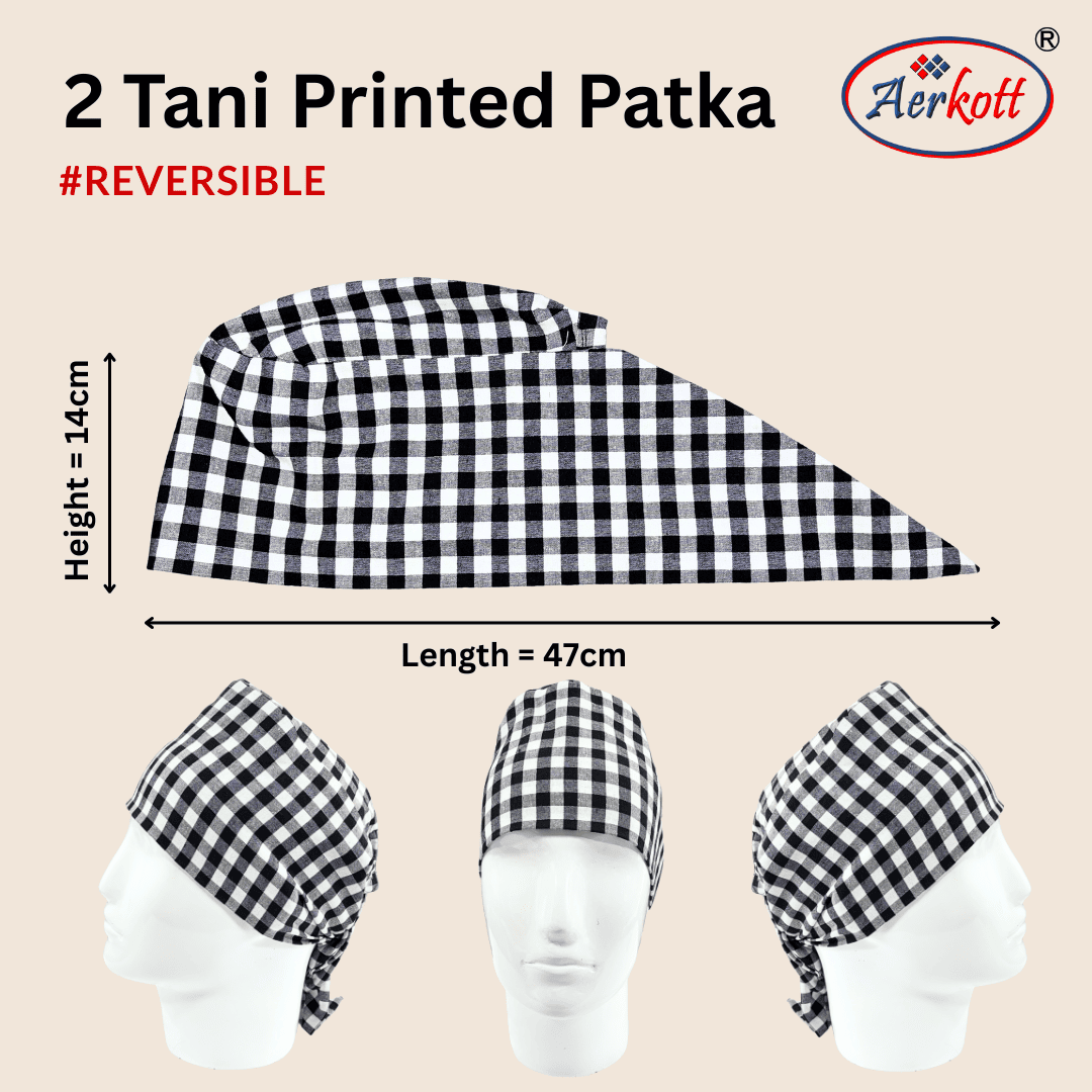 Aerkott Tani Printed Patka with reversible design on a beige background