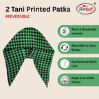 2 Tani Patka/Dastar - Printed - Green