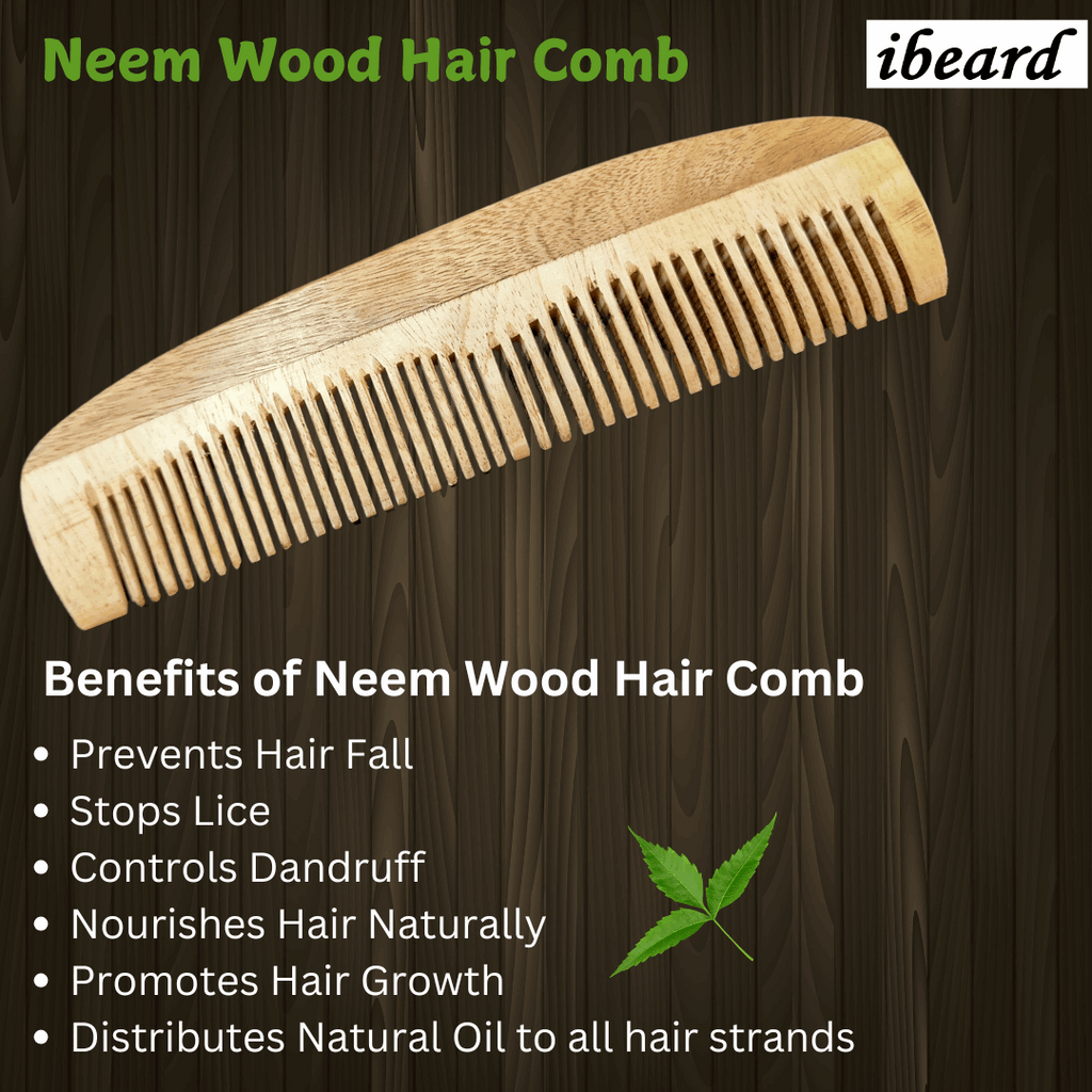 ibeard Neem Wood Hair Comb