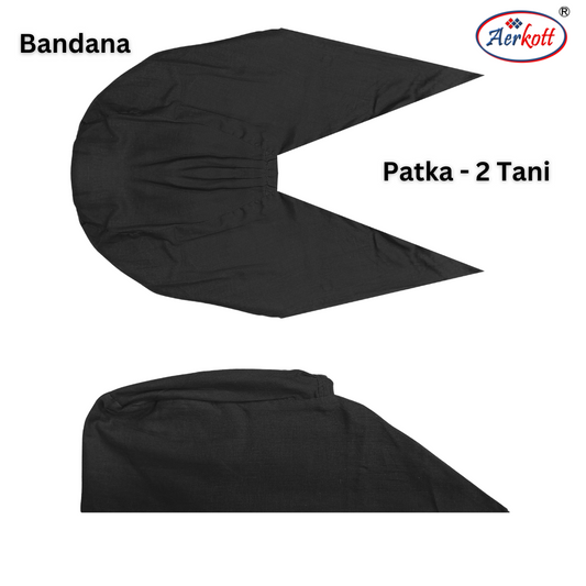 2 Tani Dastar or Patka Cotton [Black]