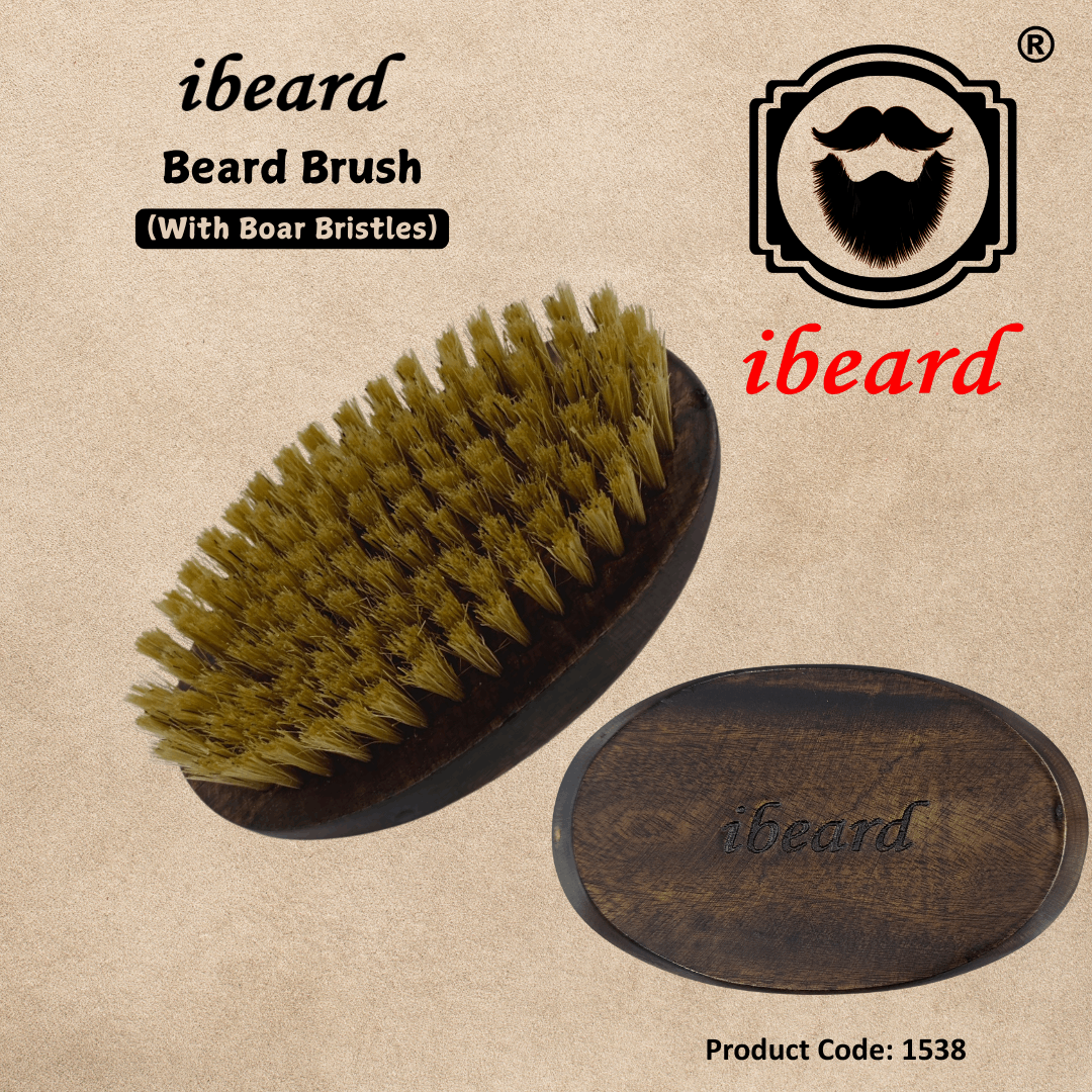 ibeard Beard Brush With Natural Boar Bristles (King Size)