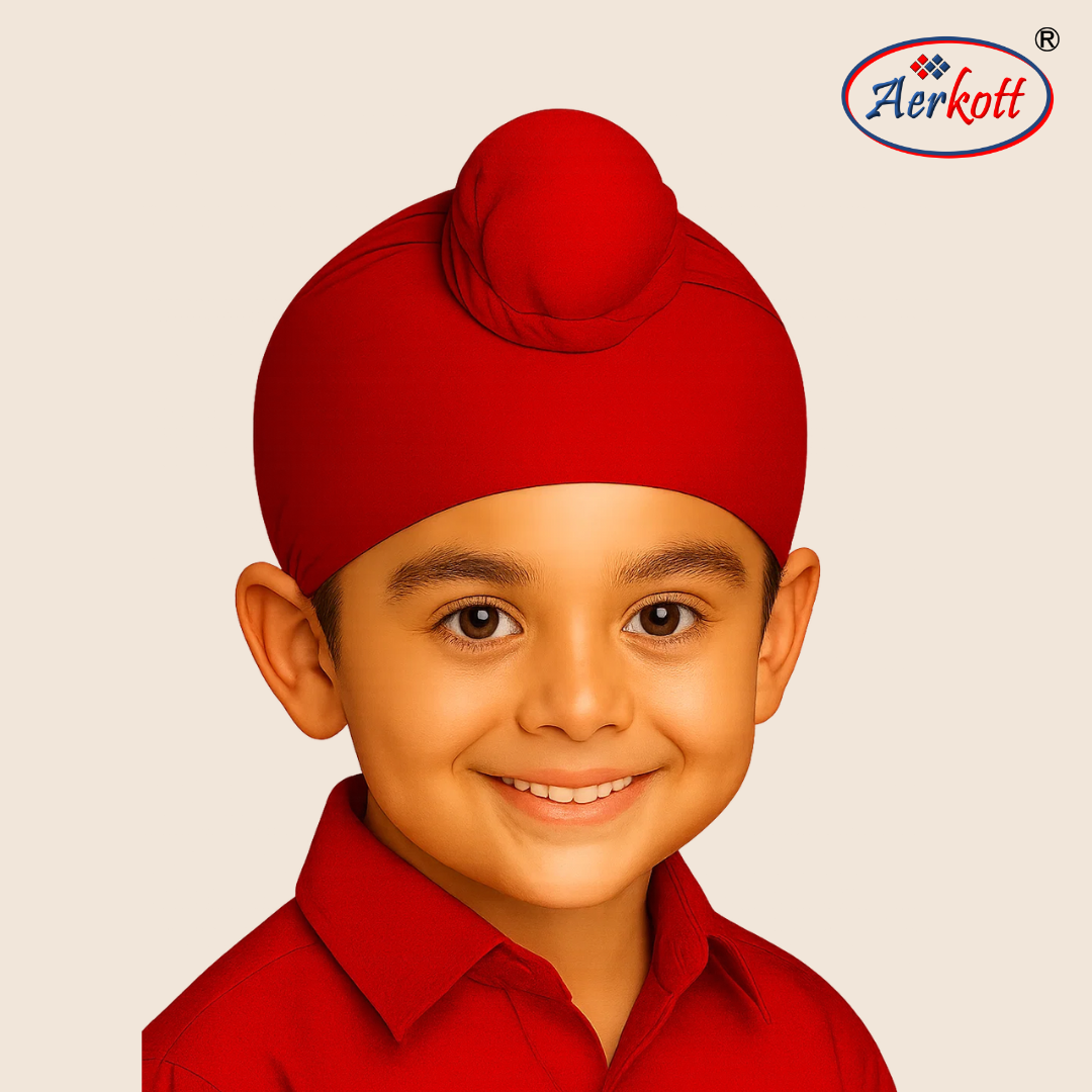 4 tani cotton patka dastar for kids red