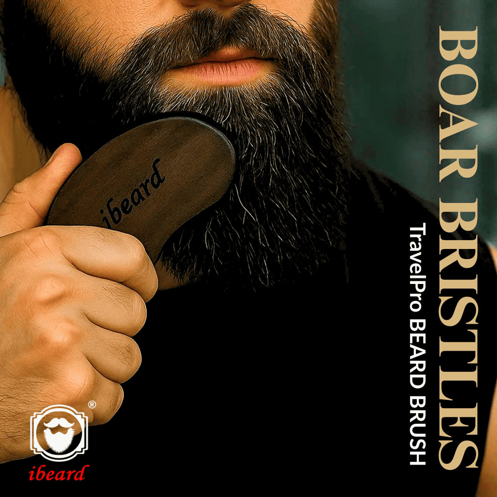 ibeard TravelPro Boar Bristles Beard Brush