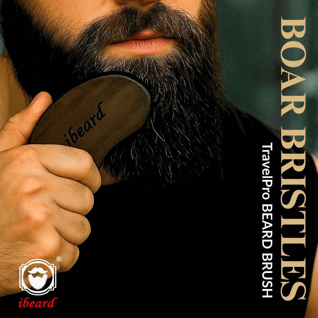 ibeard TravelPro Boar Bristles Beard Brush