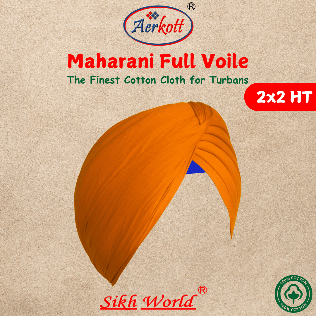 Aerkott Maharani Full Voile - Kesri (Saffron Color)