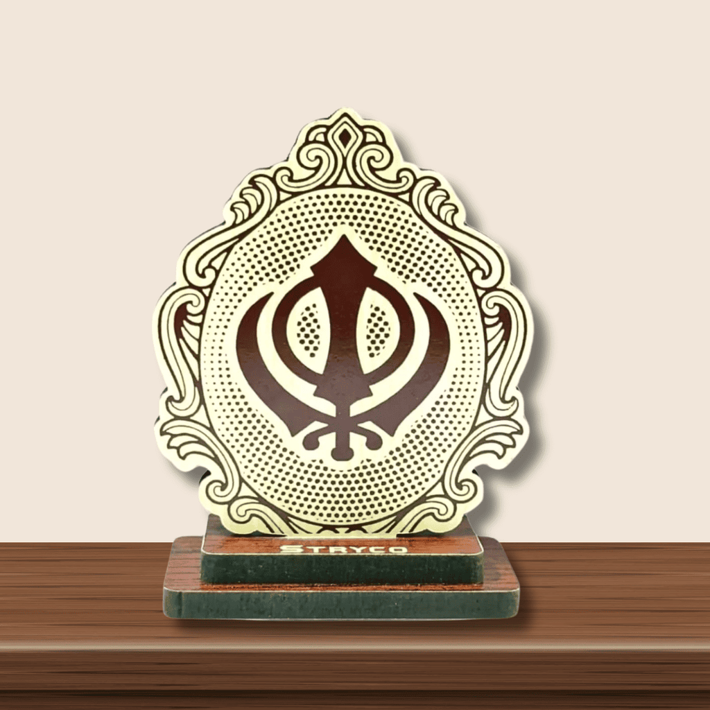 Khanda Car Stand - Wooden