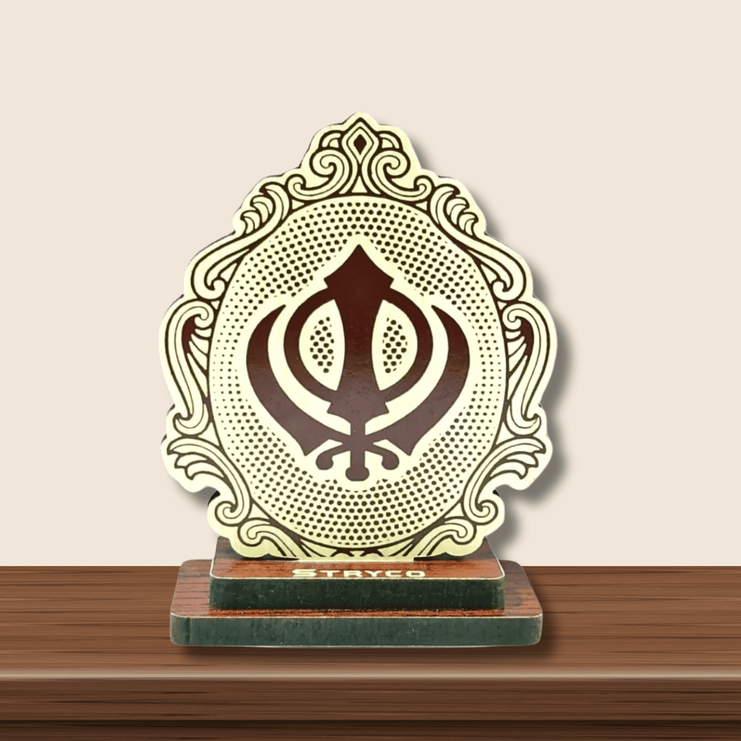 Khanda Car Stand - Wooden