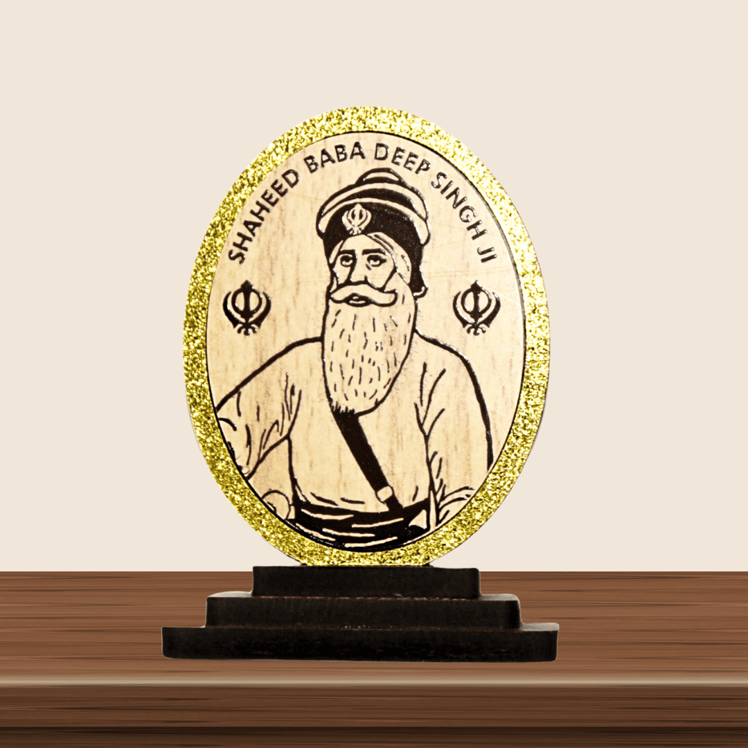 Baba Deep Singh Ji Car Stand - Wooden