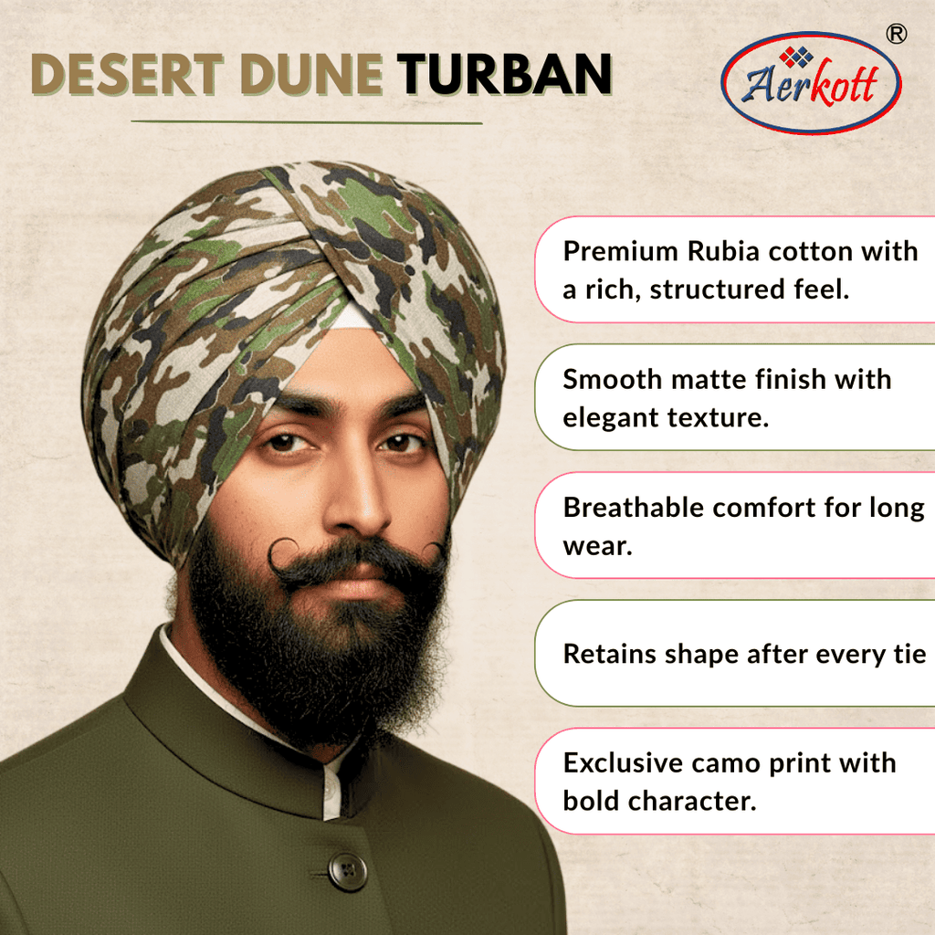 desert dune camo print designer turban