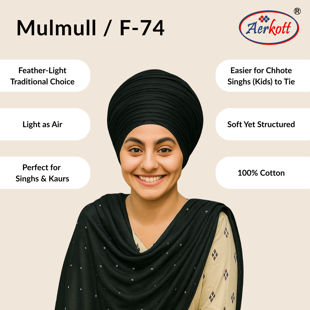 Mulmull F-74 Turban - Black