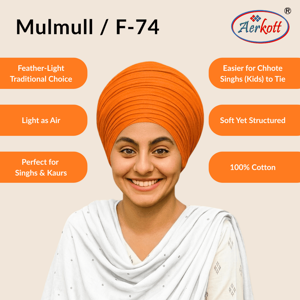 Mulmull F-74 Turban - Kesari