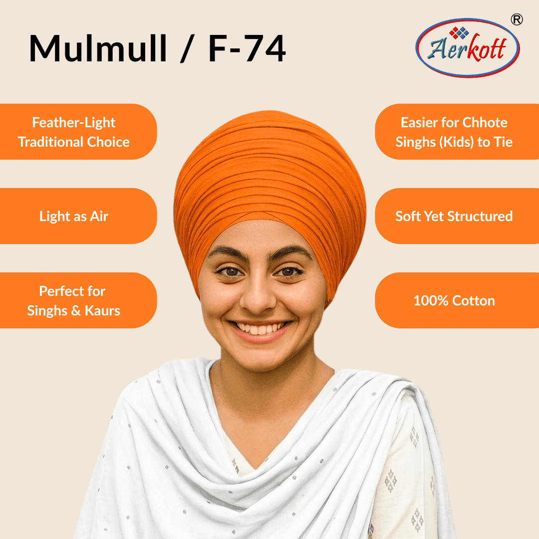Mulmull F-74 Turban - Kesari