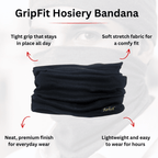 Black bandana with features highlighted on a white background