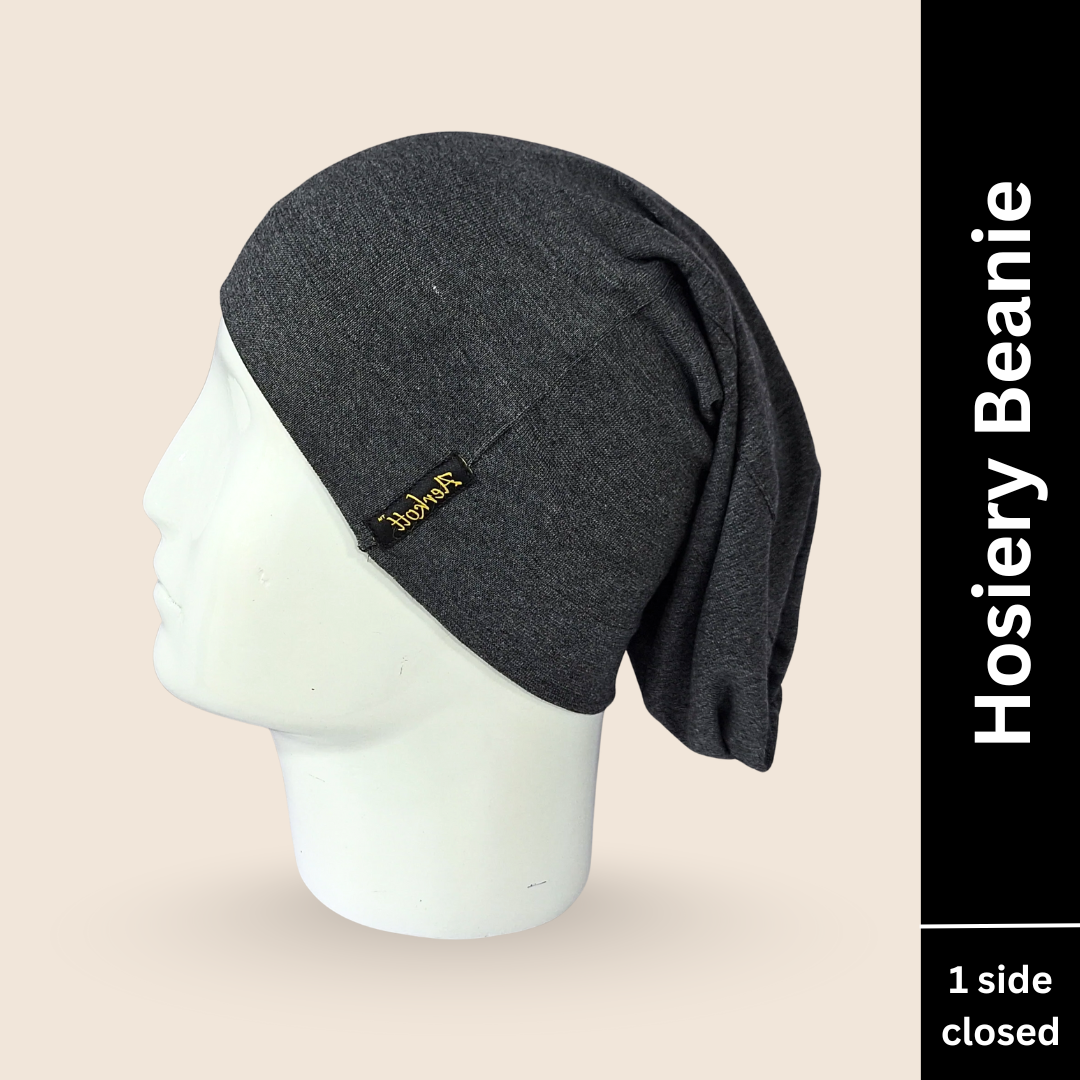 hosiery plain beanie dark grey