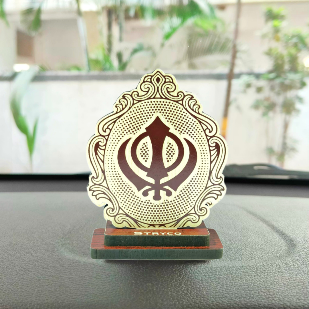 Khanda Car Stand - Wooden