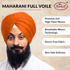 Aerkott Maharani Full Voile Turban - Kesari Orange (Saffron Color)