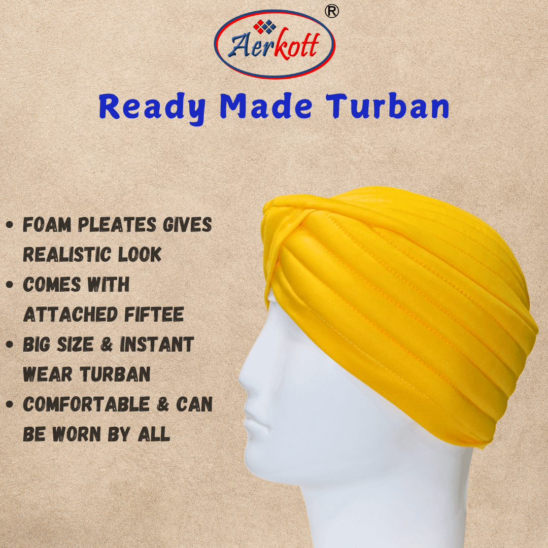 Aerkott ReadyMade Turban Yellow