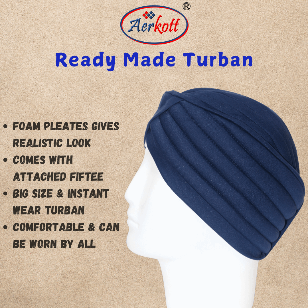 Aerkott ReadyMade Turban Navy Blue