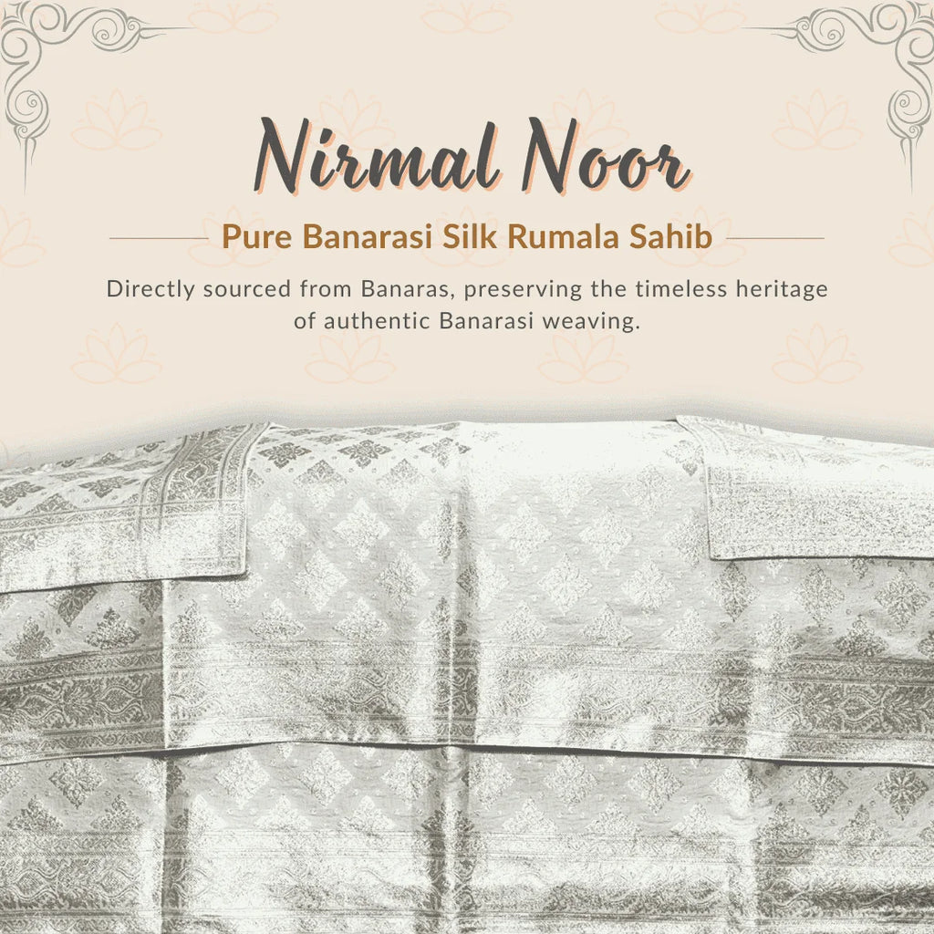Nirmal Noor Pure Banarasi Silk Rumala Sahib. Rumala Sahib Double Set. Premium rumala sahib double set of rumala sahib and palke sahib for guru granth sahib ji. 