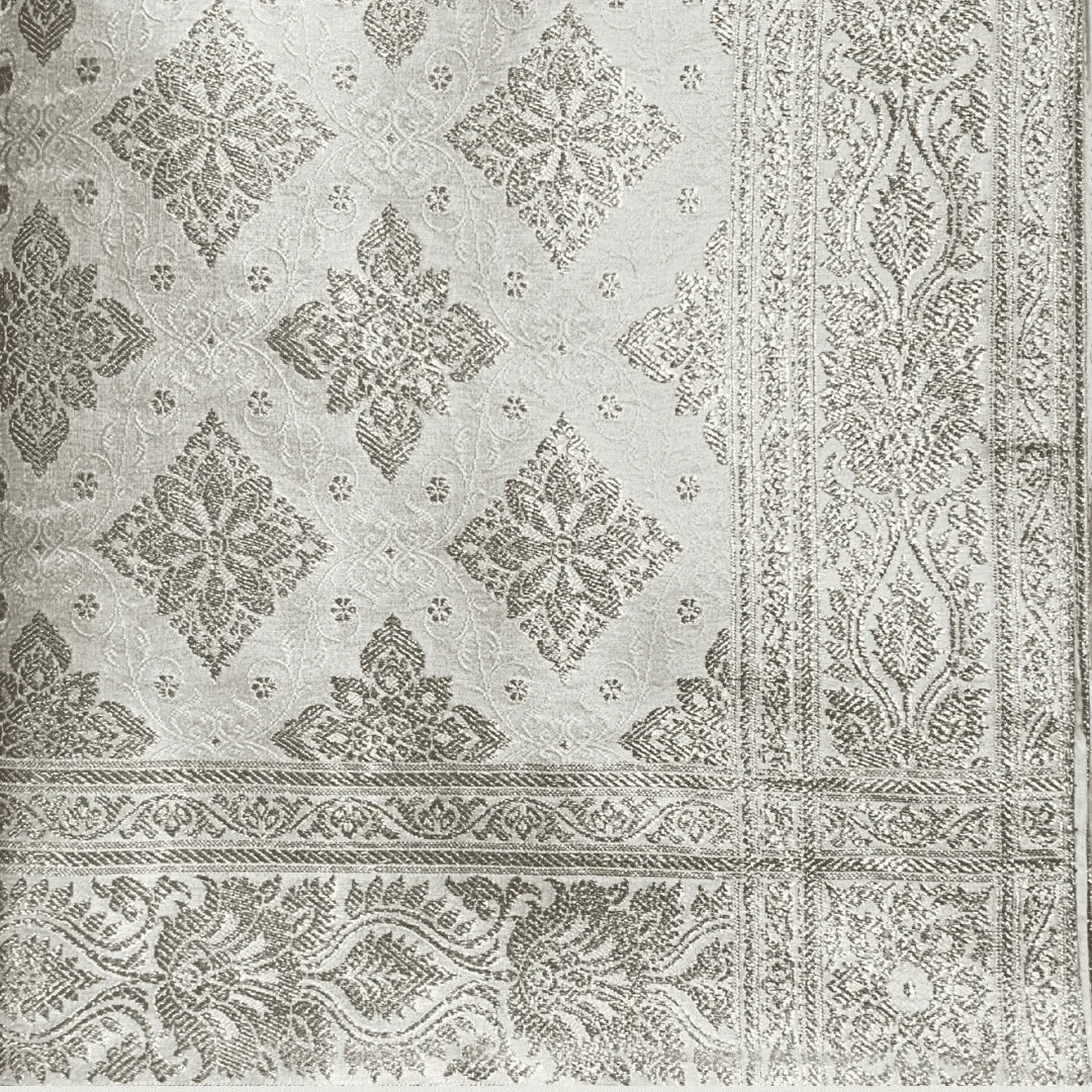 Nirmal Noor Pure Banarasi Silk Rumala Sahib. White rumala sahib. ivory rumala sahib. palki sahib rumala.