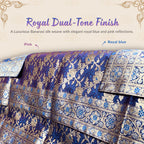 Noor Rang Pure Banarasi Silk Rumala Sahib. royal blue rumala sahib. zari rumala sahib. 