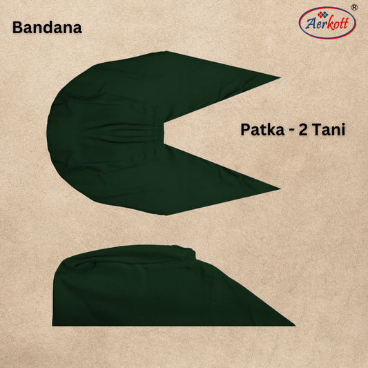 2 Tani Dastar or Patka Cotton [Military Green]
