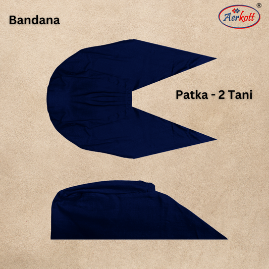 2 Tani Dastar or Patka Cotton [Navy Blue]
