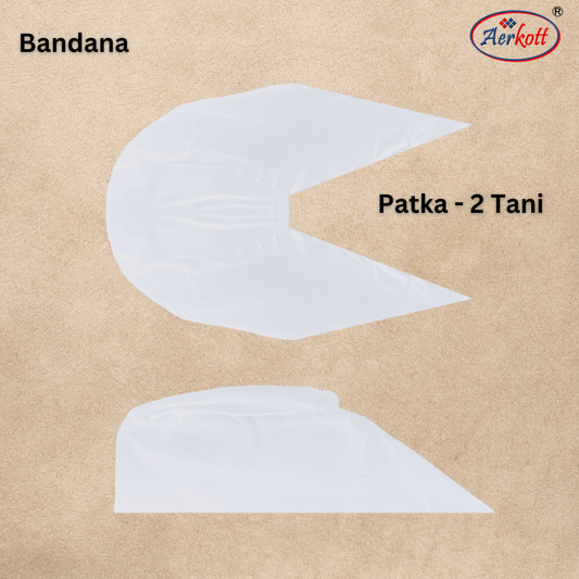 2 Tani Dastar or Patka Cotton [White]