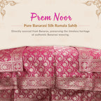 Prem Noor Pure Banarasi Silk Rumala Sahib Double set. magenta rumala sahib. Premium rumala sahib double set of rumala sahib and palke sahib for guru granth sahib ji. 
