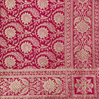 Prem Noor Pure Banarasi Silk Rumala Sahib Double Set. Featuring a rich deep magenta pink. zari rumala sahib.