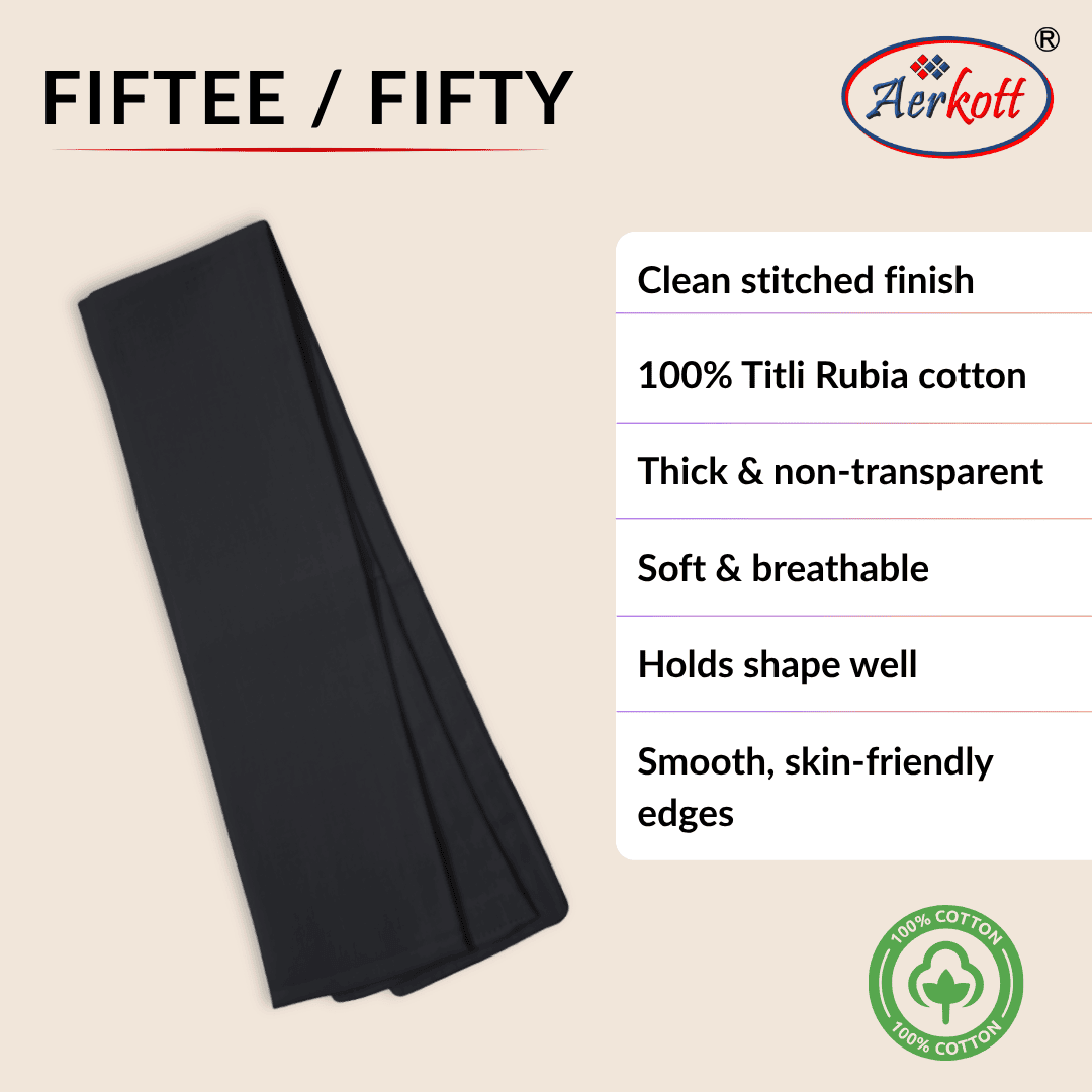 Aerkott Premium Fiftee - Black (Pack of 6)