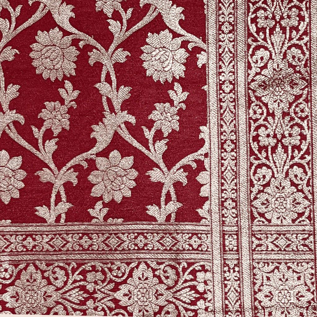 Roop Noor Pure Banarasi Silk Rumala Sahib Double Set. Maroon Banarasi Rumala Sahib. Double Set (2 Rumala Sahib + 2 Palki Sahib Cloth). 