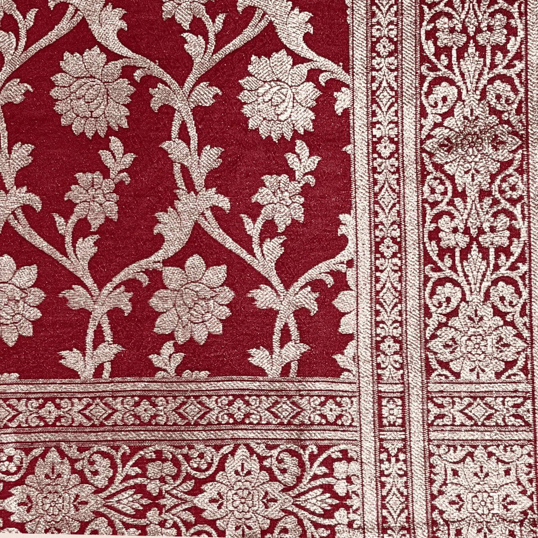Roop Noor Pure Banarasi Silk Rumala Sahib Double Set. Maroon Banarasi Rumala Sahib. Double Set (2 Rumala Sahib + 2 Palki Sahib Cloth). 