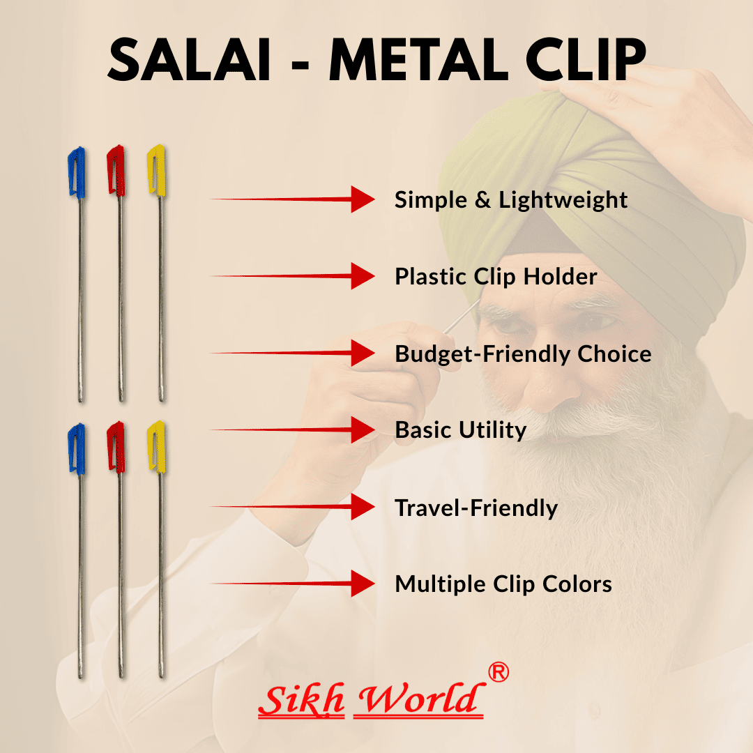 Metal Salai with Plastic Clip (Pack of 10)