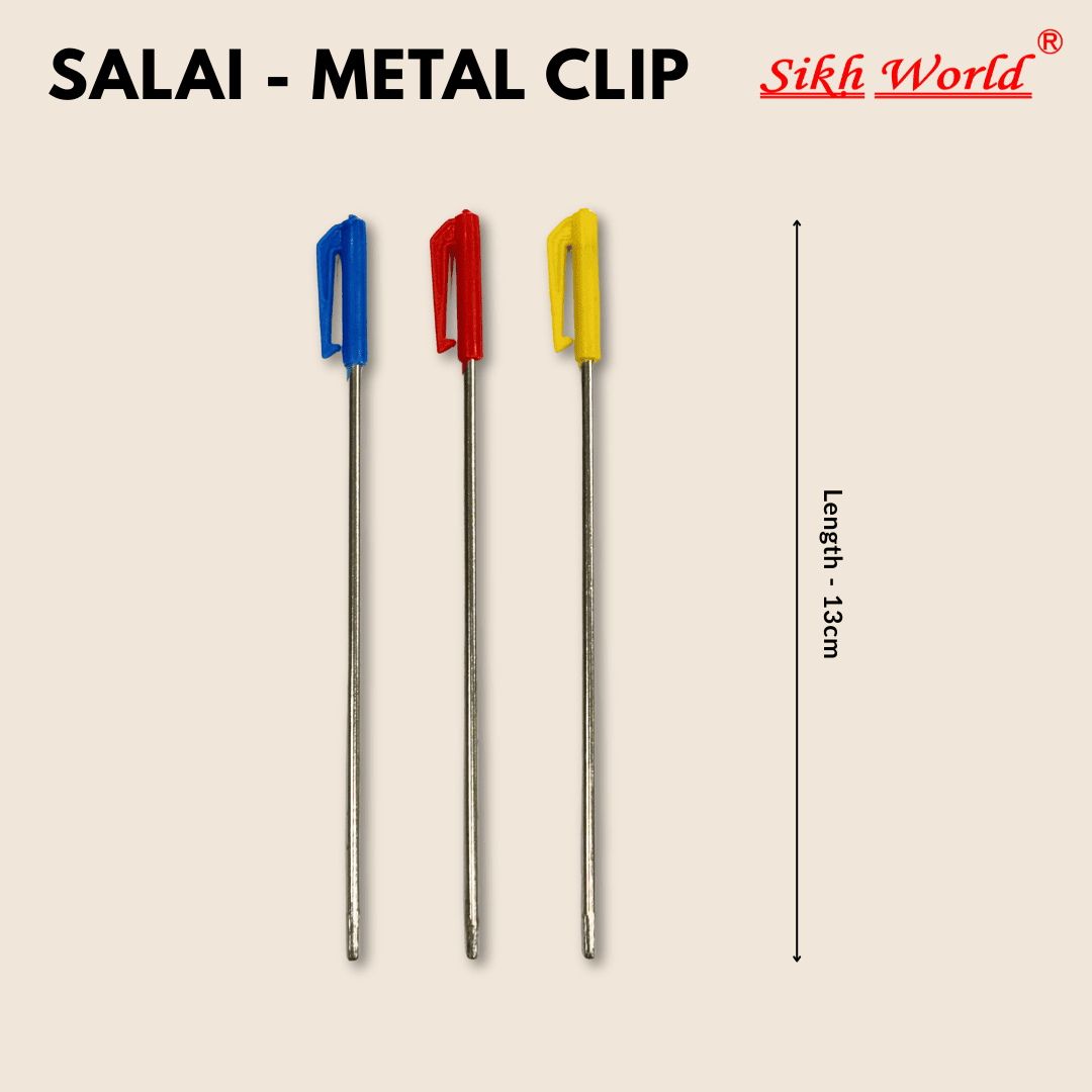 Metal Salai with Plastic Clip (Pack of 10)
