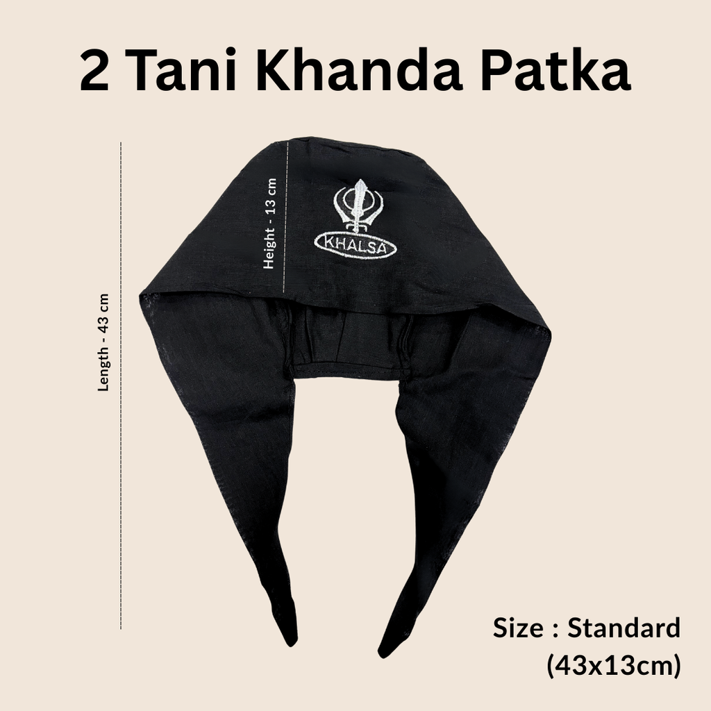 Sikh 2 tani cotton patka Khanda design